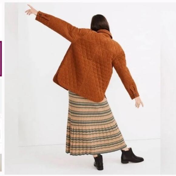 Madewell Sz S Quilted Corduroy Walton Shirt-Jacket Barn Coat Insulated Cotton - Picture 3 of 16